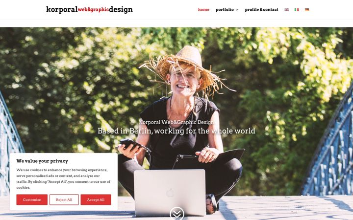 Skærmbillede af korporalwebdesign.com