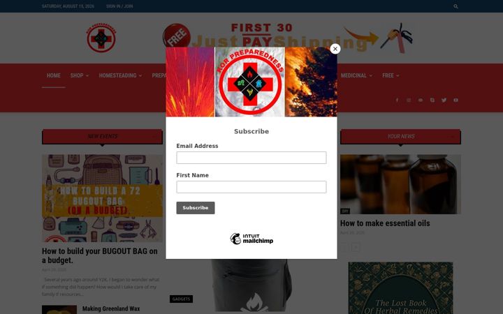 Skærmbillede af korpreparedness.com