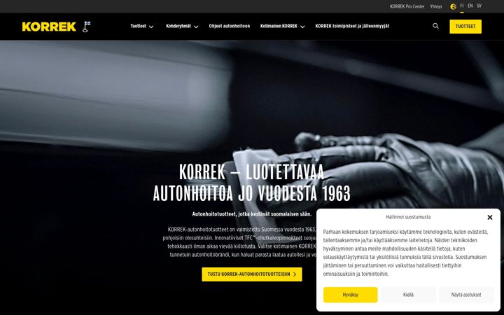 Screenshot of korrek.fi