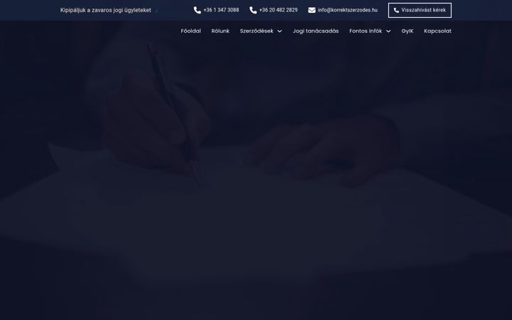 Screenshot of korrektszerzodes.hu