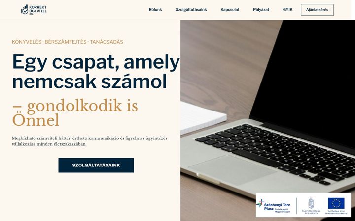 Screenshot of korrektugyvitel.com