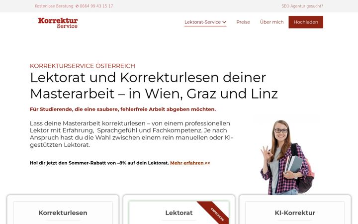 Screenshot of korrektur-service.at