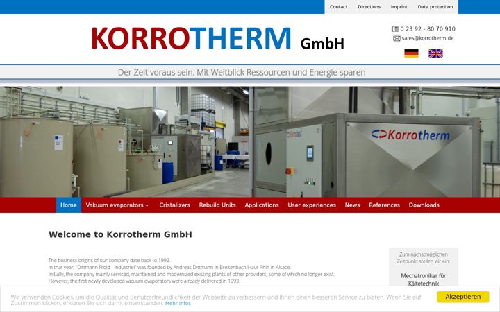 Screenshot of korrotherm.de