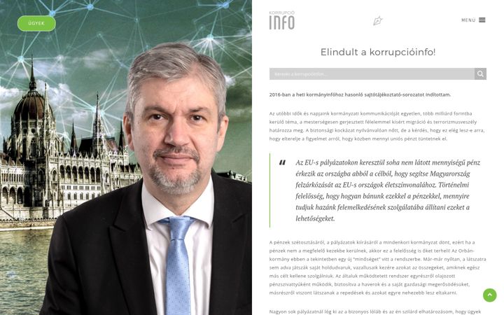 Screenshot of korrupcioinfo.hu