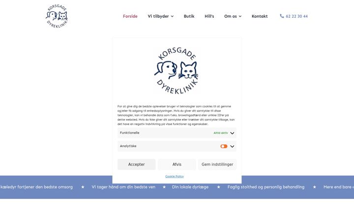 Screenshot of korsgadedyreklinik.dk