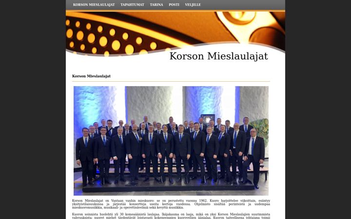 Screenshot of korsonmieslaulajat.fi