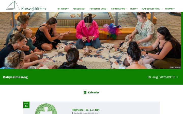 Screenshot of korsvejskirken.dk
