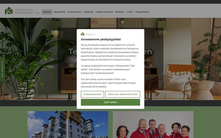 Screenshot of kortelainen.fi