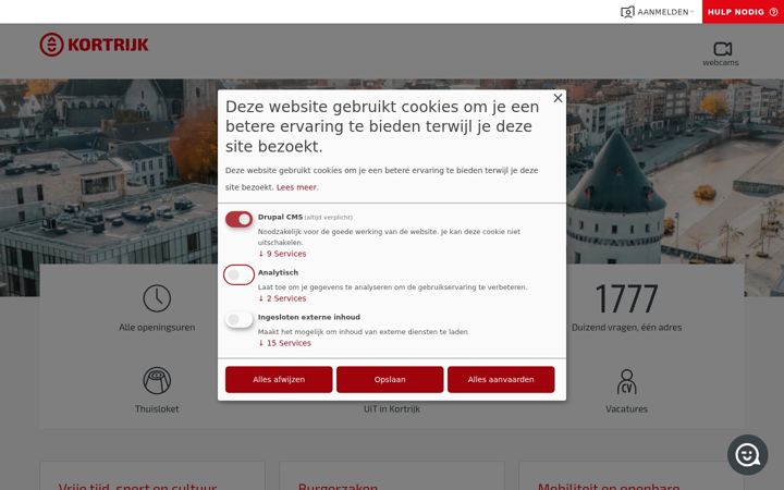 Screenshot of kortrijk.be