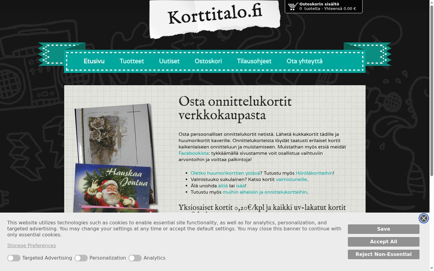 Screenshot van de toestemmingsbanner zoals getoond vóór enige interactie