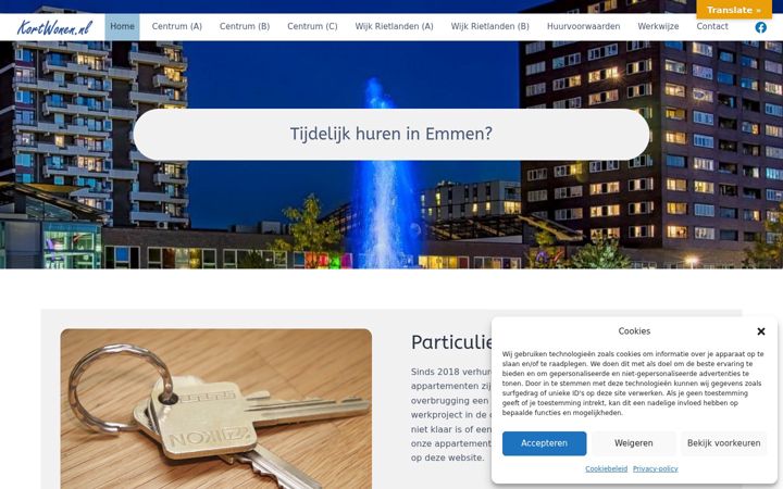 Screenshot of kortwonen.nl