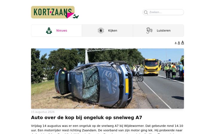 Screenshot of kortzaans.nl