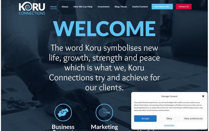 Screenshot of koruconnections.co.uk