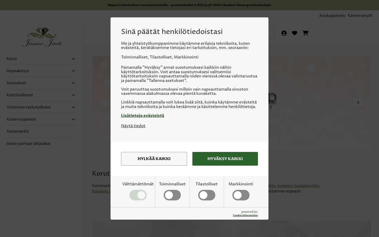 Snímek obrazovky baneru souhlasu zobrazeného před jakoukoli interakcí