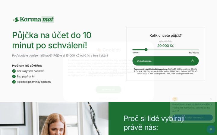 Screenshot of korunamat.cz