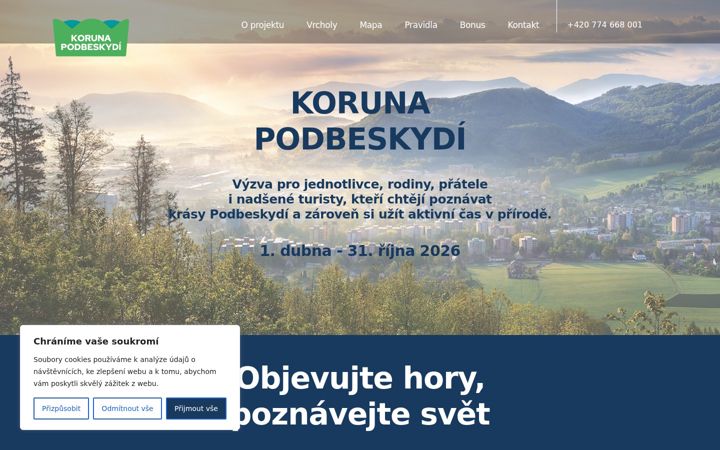 Screenshot of korunapodbeskydi.cz