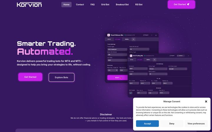 Screenshot of korvion.com