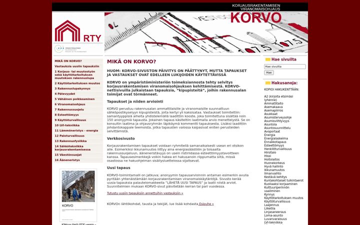 Screenshot of korvo.fi