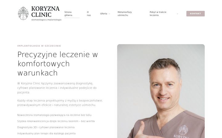 Snimka zaslona za koryznaclinic.com