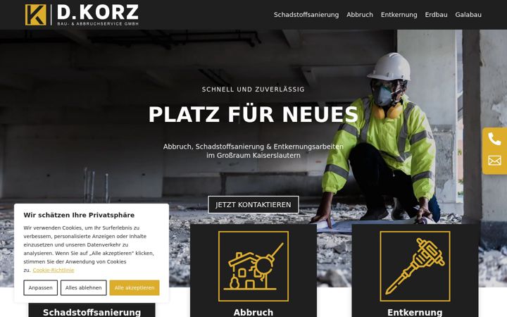 Screenshot of korz-abbruchservice.de
