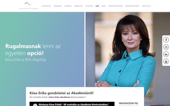 Screenshot of kosaerikaakademia.hu