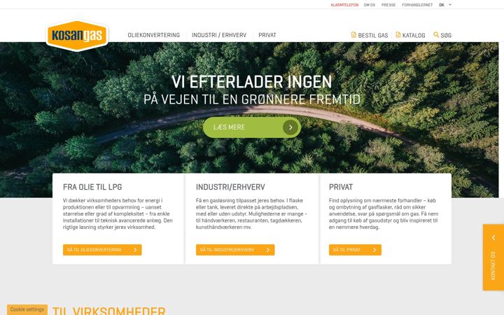 Screenshot of kosangas.dk