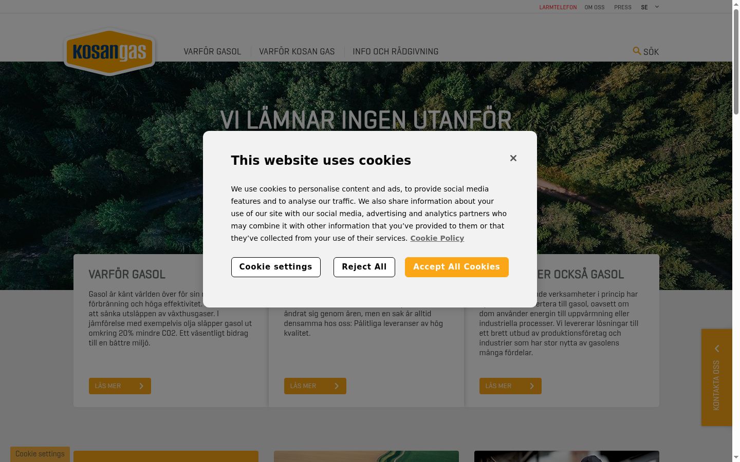 Screenshot tal-banner tal-kunsens muri qabel kwalunkwe interazzjoni