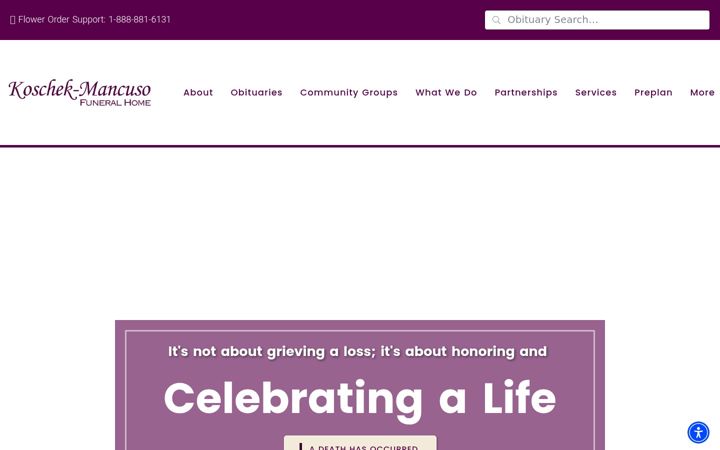 Screenshot of koschekmancusofuneralhome.com