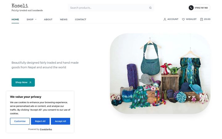 Screenshot of koselihandmade.co.uk