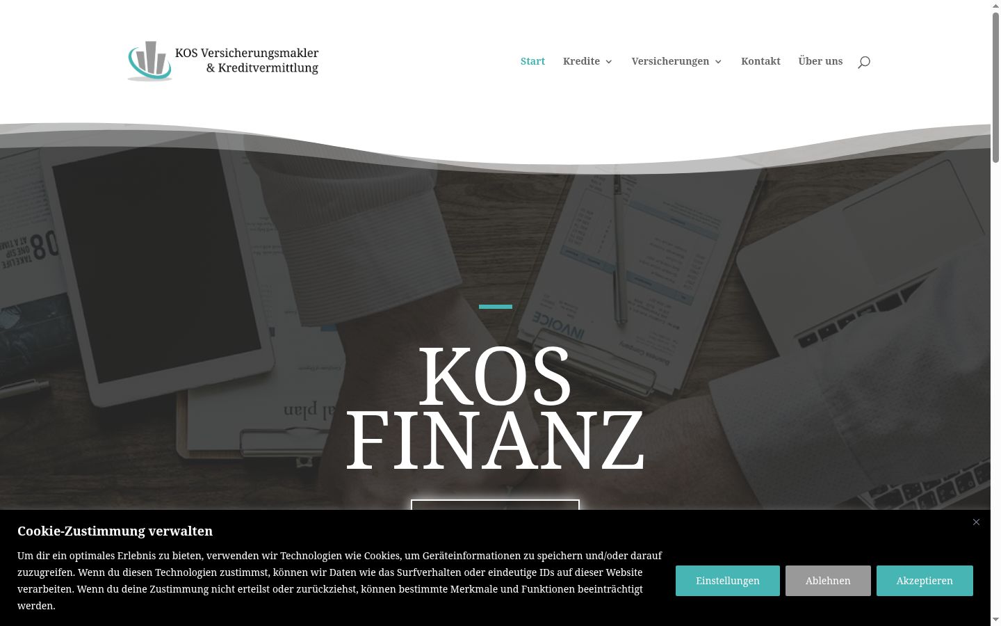 Screenshot del banner di consenso mostrato prima di qualsiasi interazione