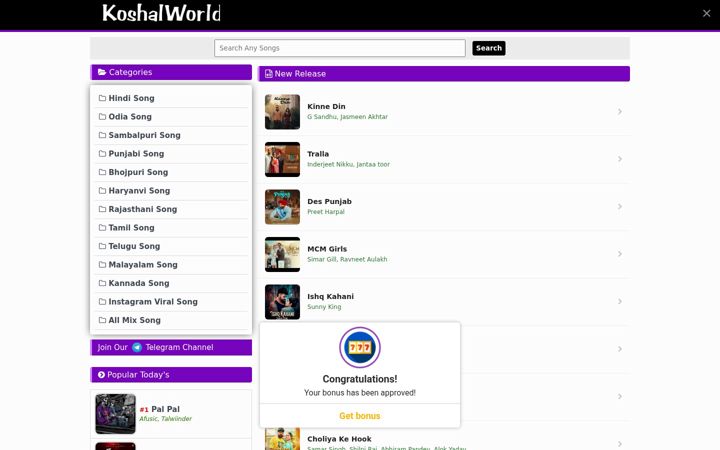 Екранна снимка на koshalworld.com