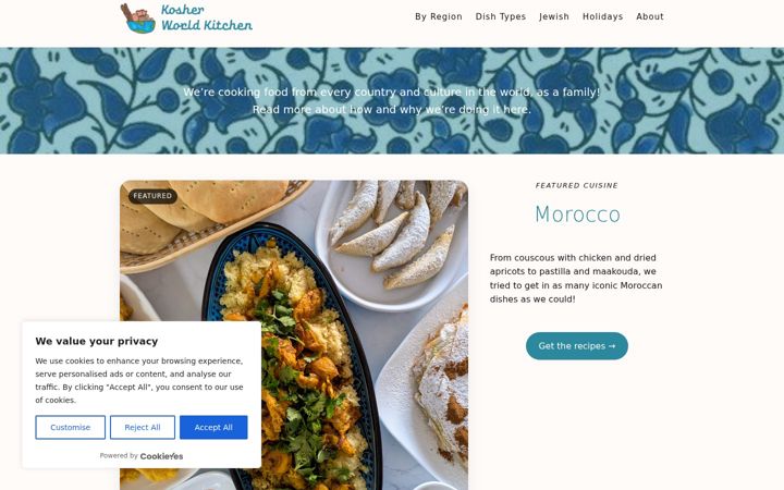 Screenshot του kosherworldkitchen.com
