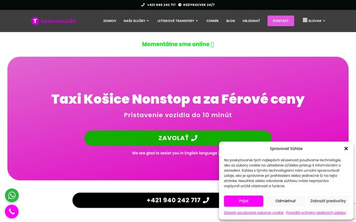 Screenshot of kosicetaxi24.sk