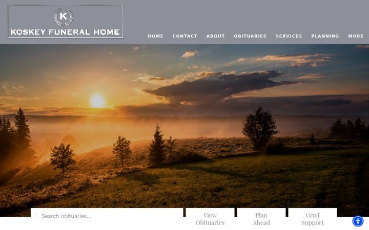 Screenshot of koskeyfuneralhome.com