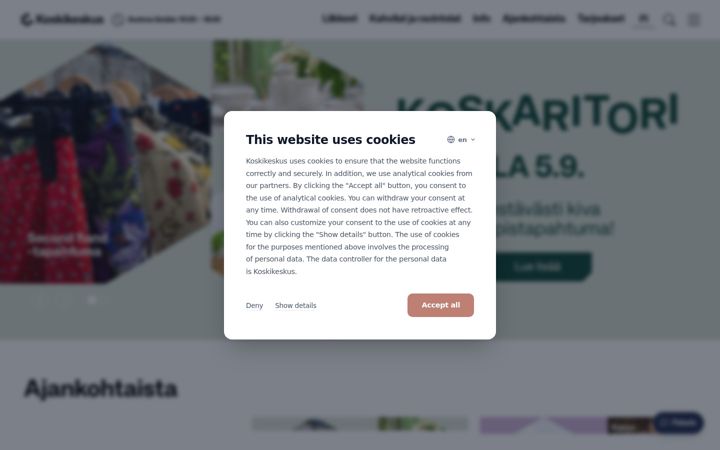 Screenshot of koskikeskus.fi