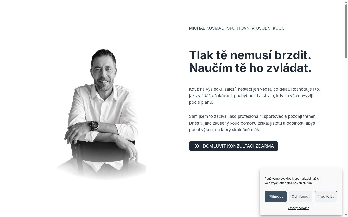 Snímek obrazovky baneru souhlasu zobrazeného před jakoukoli interakcí