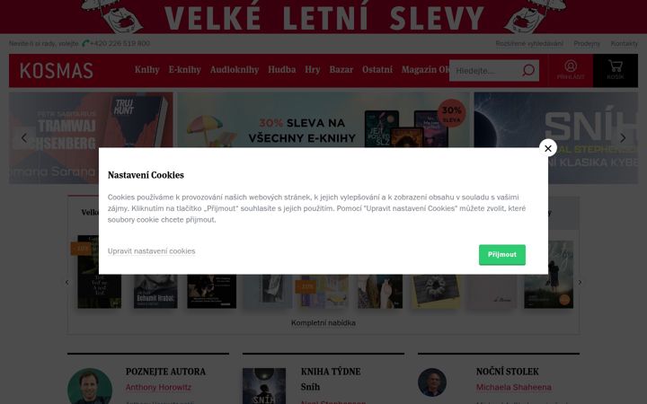 Screenshot of kosmas.cz