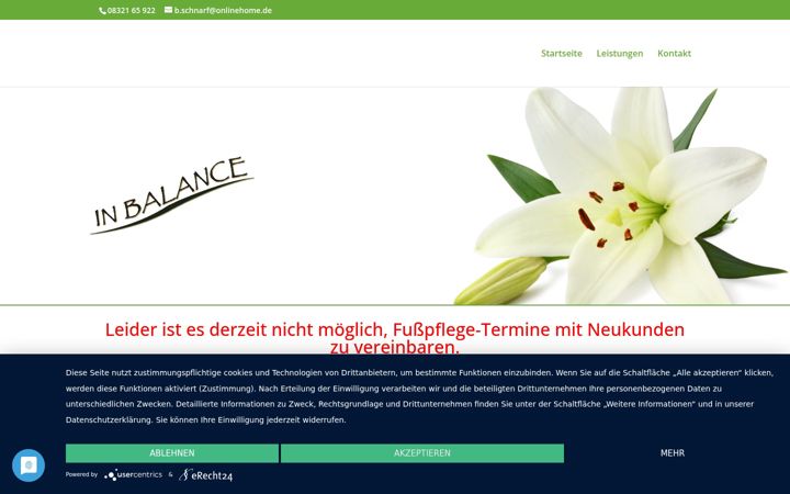 Screenshot of kosmetik-blaichach.de
