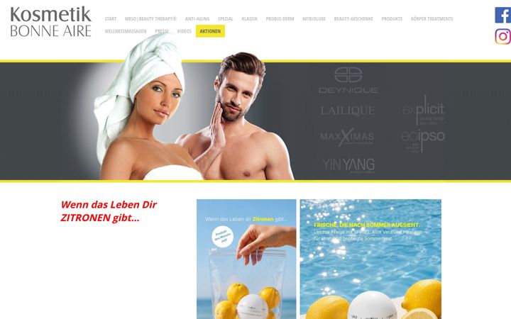 Screenshot of kosmetik-bonnaire.de