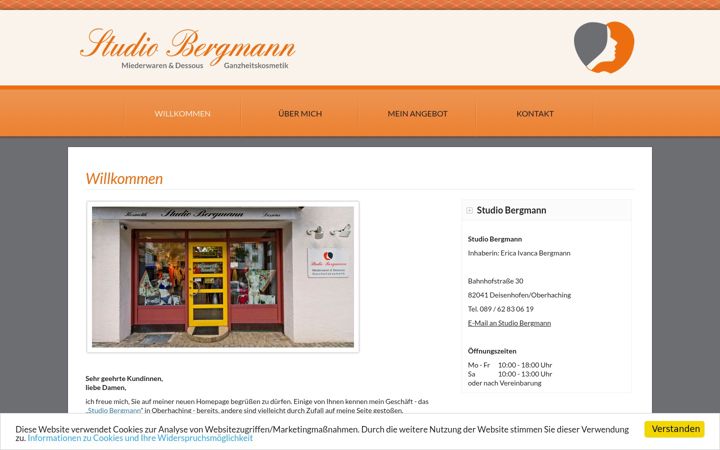 Screenshot of kosmetik-dessous-bergmann.de