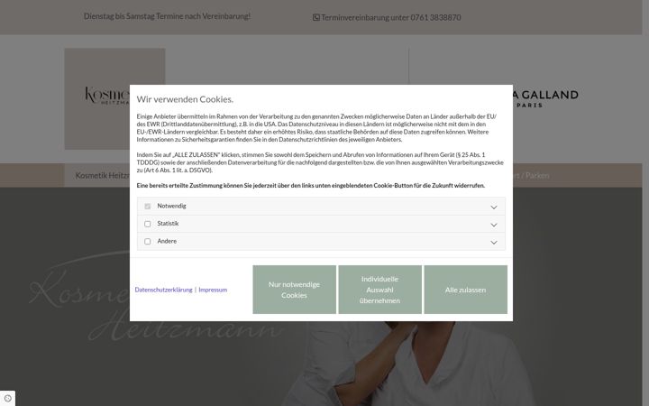 Screenshot of kosmetik-heitzmann.de