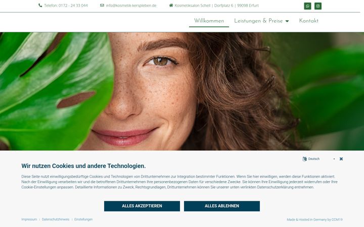 Screenshot of kosmetik-kerspleben.de
