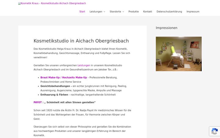 Screenshot di kosmetik-kraus.de