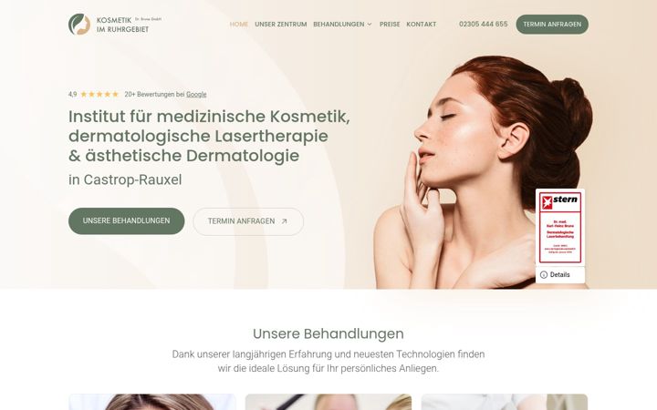 Screenshot of kosmetik-ruhrgebiet.de