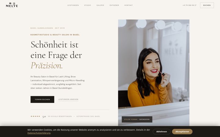 Screenshot of kosmetik-studio-basel.ch