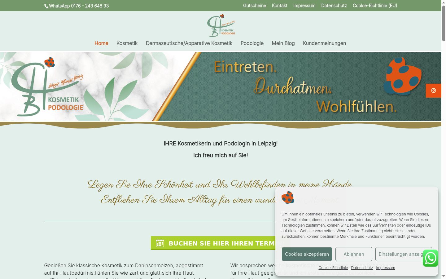 Screenshot of the consent banner shown before any interaction