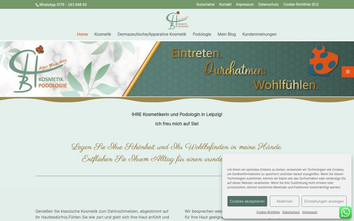 Screenshot of kosmetik-und-podologie.de