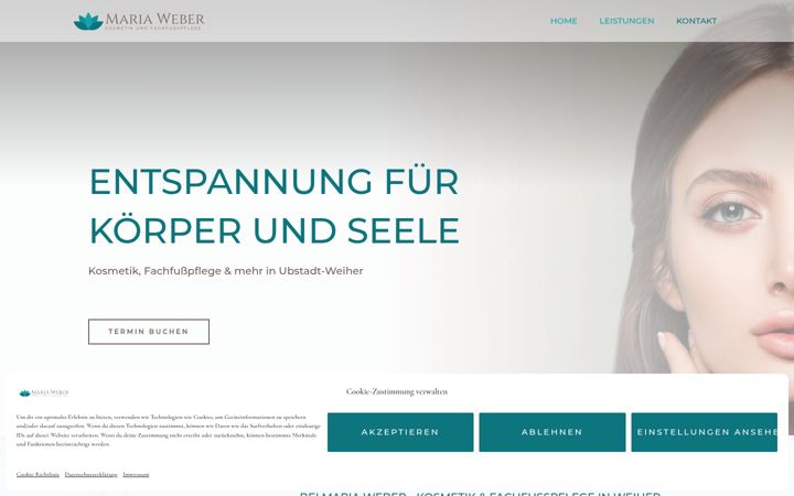 Screenshot of kosmetik-weiher.de