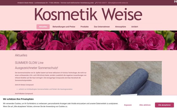 Screenshot of kosmetik-weise.de