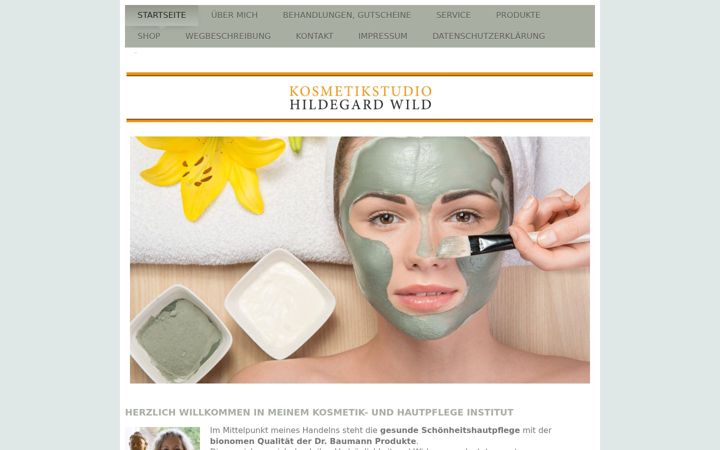 Kuvakaappaus sivustosta kosmetik-wild.de